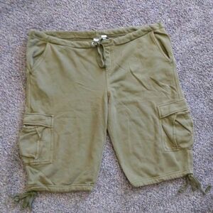Lucky Brand 90s Y2K Knitwear Cotton Cargo Shorts Green Rare XL